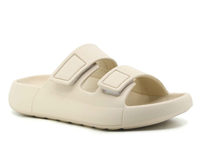 Monapicco Zenne Mercan Cırtlı Bantlı Lux Eva Terlik Bej - Monapicco