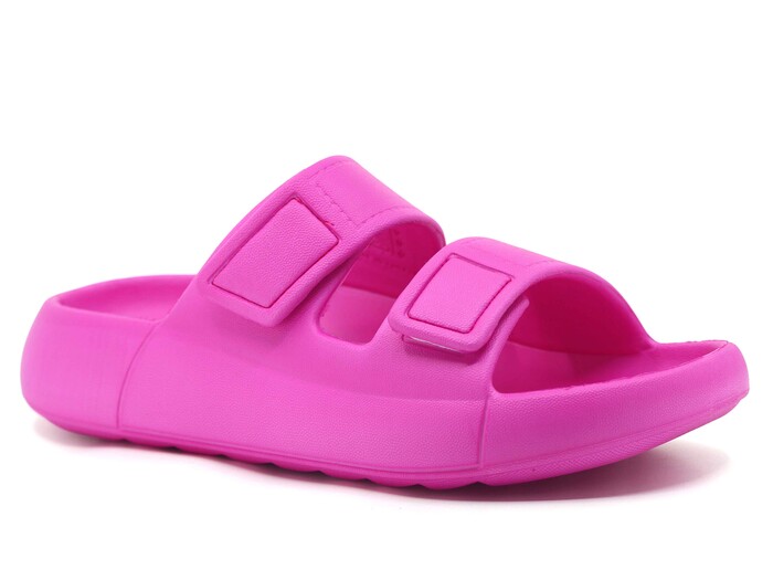 Monapicco Zenne Mercan Cırtlı Bantlı Lux Eva Terlik Fuşya - Monapicco