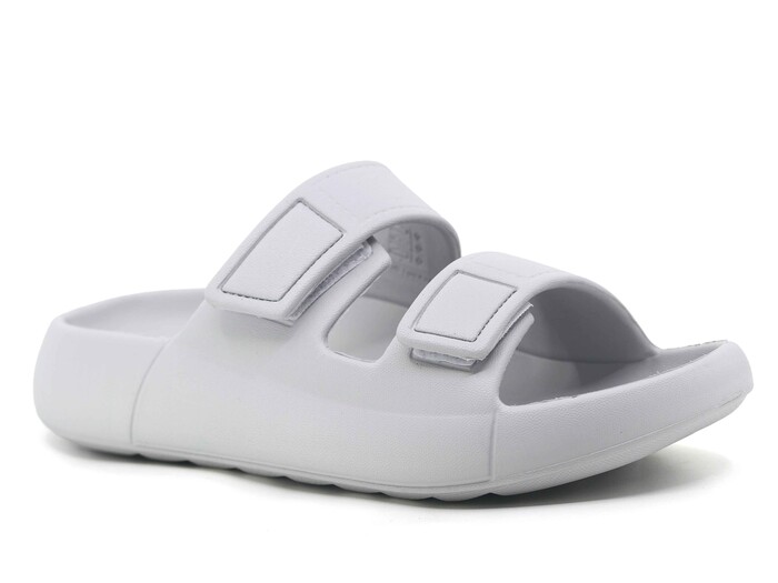 Monapicco Zenne Mercan Cırtlı Bantlı Lux Eva Terlik Gri - Monapicco