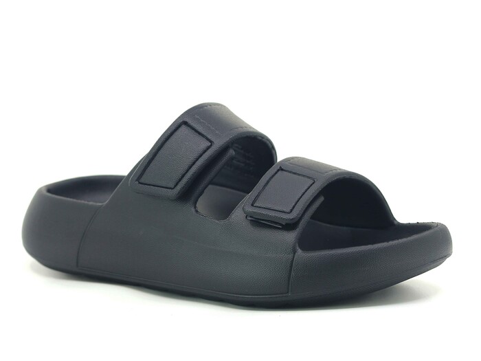 Monapicco Zenne Mercan Cırtlı Bantlı Lux Eva Terlik Siyah - Monapicco