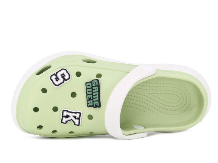 Monapicco Zenne Stella Kauçuk 3 Etiketli Cross Terlik Beyaz - Çağla Yeşili - Monapicco (1)