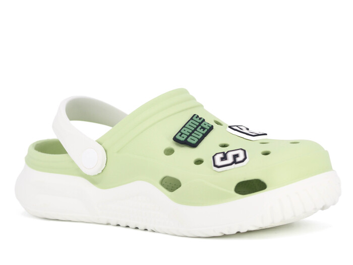 Monapicco Zenne Stella Kauçuk 3 Etiketli Cross Terlik Beyaz - Çağla Yeşili - Monapicco