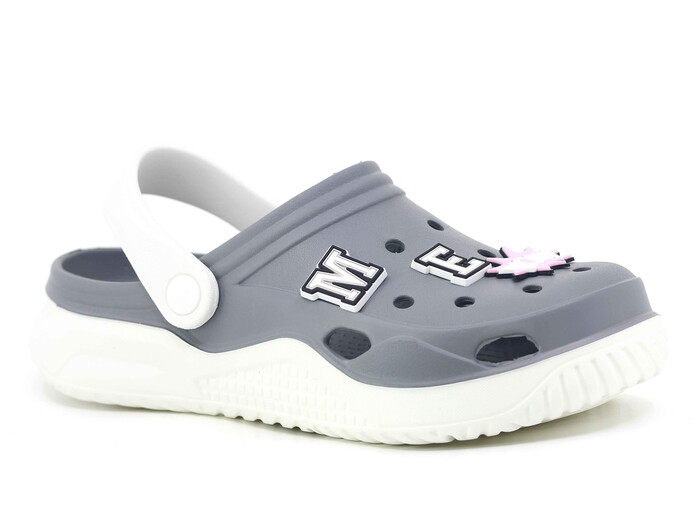 Monapicco Zenne Stella Kauçuk 3 Etiketli Cross Terlik Beyaz - Gri 