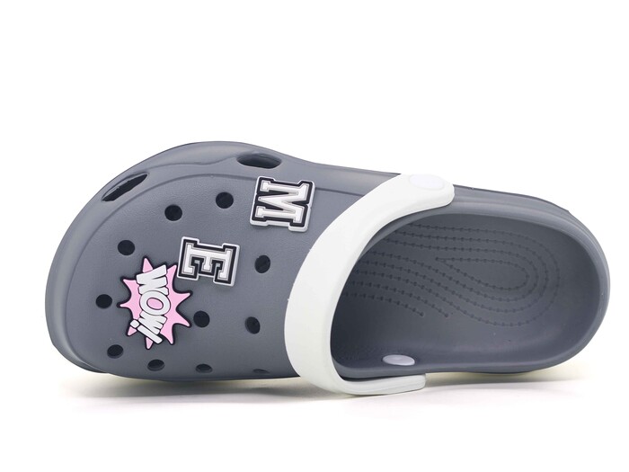 Monapicco Zenne Stella Kauçuk 3 Etiketli Cross Terlik Beyaz - Gri - Monapicco (1)