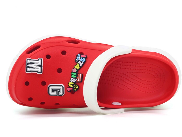 Monapicco Zenne Stella Kauçuk 3 Etiketli Cross Terlik Beyaz - Kırmızı - Monapicco (1)