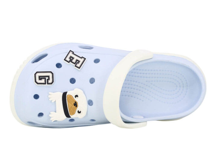 Monapicco Zenne Stella Kauçuk 3 Etiketli Cross Terlik Beyaz - Mavi - Monapicco (1)