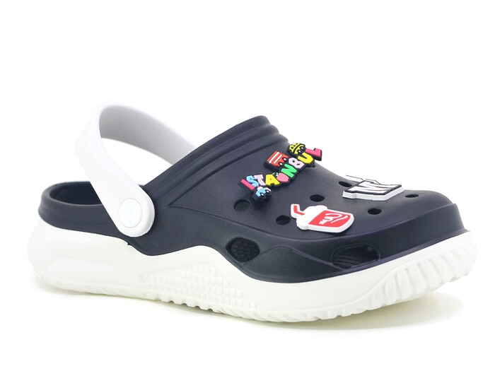 Monapicco Zenne Stella Kauçuk 3 Etiketli Cross Terlik Beyaz - Siyah - Monapicco