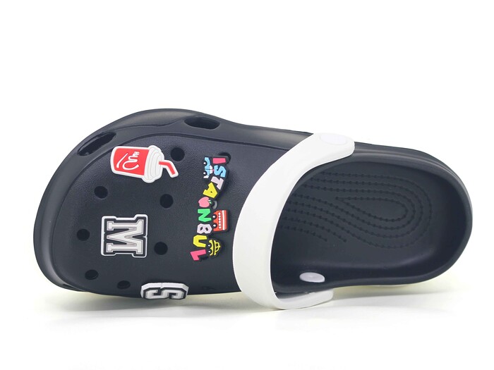 Monapicco Zenne Stella Kauçuk 3 Etiketli Cross Terlik Beyaz - Siyah - Monapicco (1)