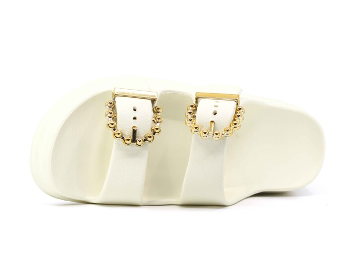 Monapicco Zenne Yakut CT-01 Çift Toka Lux Eva Terlik Bej - Altın - Monapicco (1)