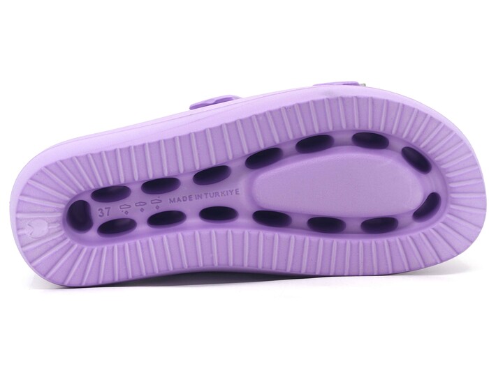 Monapicco Zenne Yakut CT-01 Çift Toka Lux Eva Terlik Lila - Altın - 3