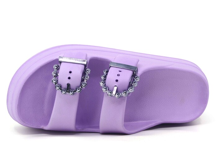 Monapicco Zenne Yakut CT-01 Çift Toka Lux Eva Terlik Lila - Platin - Monapicco (1)