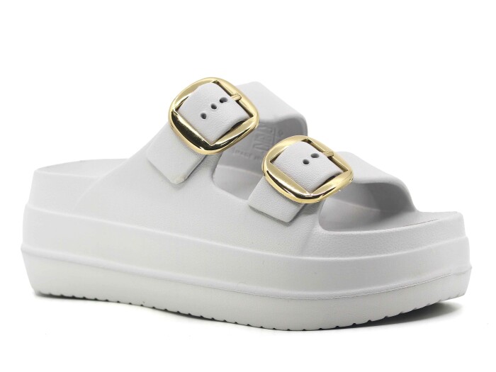 Monapicco Zenne Yakut RT-01 Çift Toka Lux Eva Terlik Gri - Monapicco