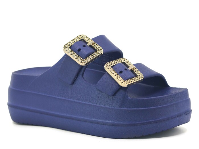 Monapicco Zenne Yakut RT-03 Çift Toka Lux Eva Terlik Lacivert - Monapicco