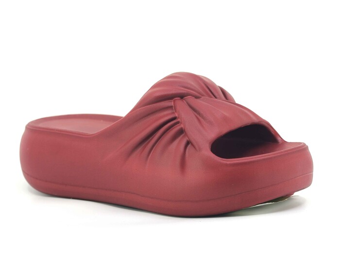 Monapicco Zenne Yeşim Büzgülü Lux Eva Terlik Bordo - Monapicco