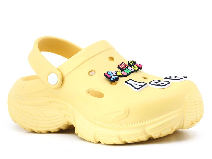 Monapicco Zenne Zümrüt Kauçuk Üç Etiketli Kutulu Eva Cross Terlik Hardal 