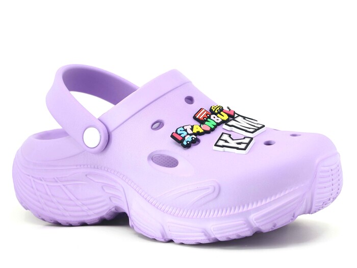 Monapicco Zenne Zümrüt Kauçuk Üç Etiketli Kutulu Eva Cross Terlik Lila 