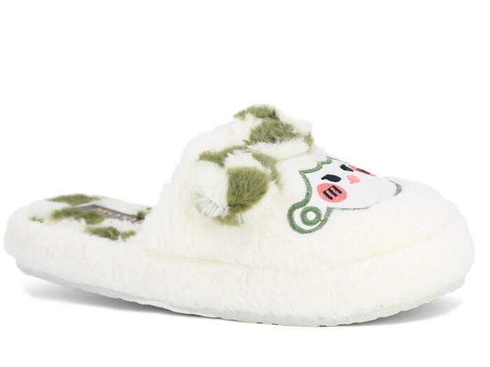 Motif Zenne 2025 Burnu Kapalı Fiyonk Ev Terliği Beyaz - Yeşil - 1