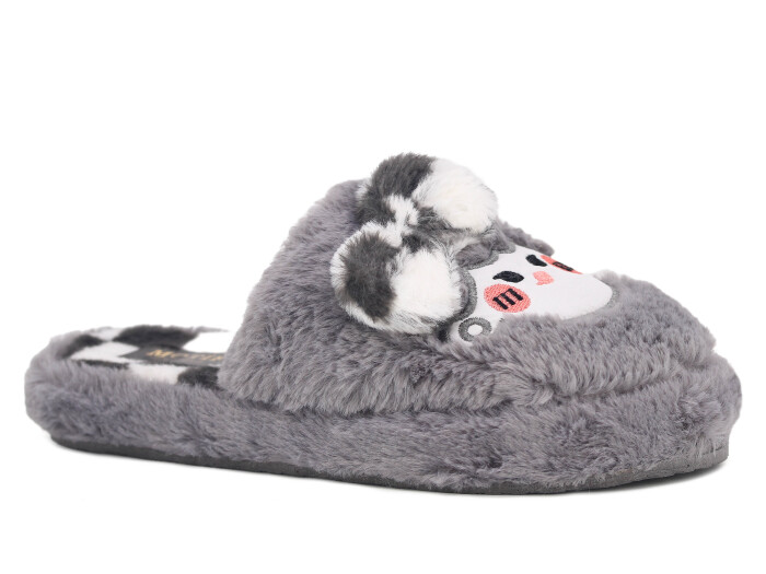 Motif Zenne 2025 Burnu Kapalı Fiyonk Ev Terliği Gri - Beyaz - 1