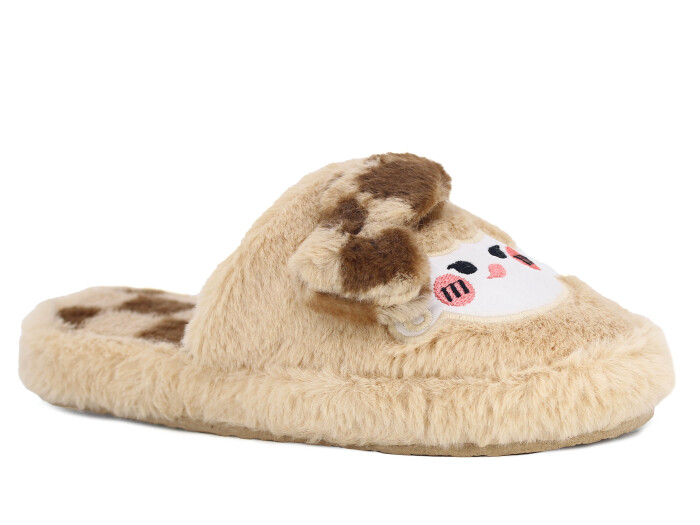 Motif Zenne 2025 Burnu Kapalı Fiyonk Ev Terliği Krem - Kahve - Motif