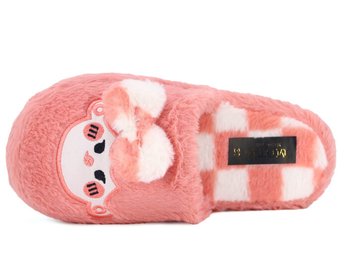 Motif Zenne 2025 Burnu Kapalı Fiyonk Ev Terliği Pembe - Beyaz - Motif (1)