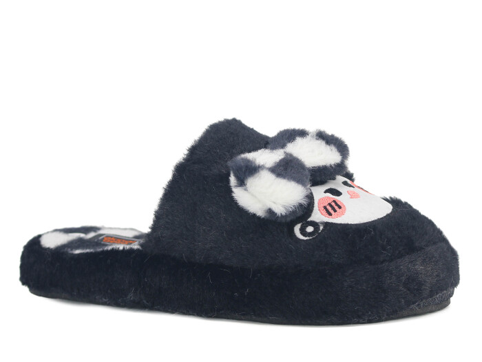 Motif Zenne 2025 Burnu Kapalı Fiyonk Ev Terliği Siyah - Beyaz - 1