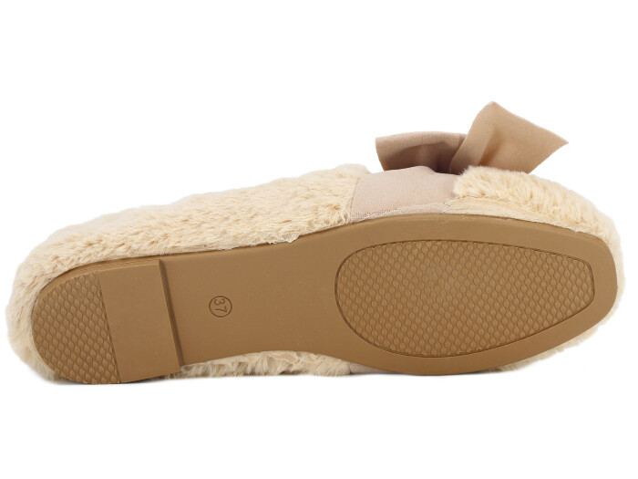 Motif Zenne 2025 Fiyoklu Peluş Ev Babet Ayakkabı Bej - 3