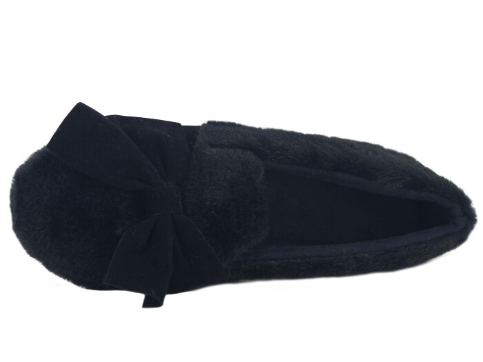 Motif Zenne 2025 Fiyoklu Peluş Ev Babet Ayakkabı Siyah - 2