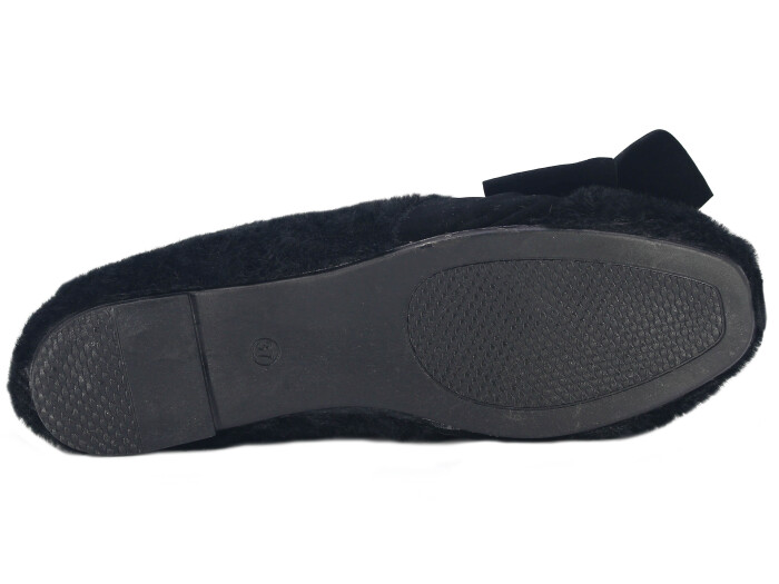 Motif Zenne 2025 Fiyoklu Peluş Ev Babet Ayakkabı Siyah - 3