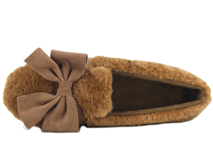 Motif Zenne 2025 Fiyoklu Peluş Ev Babet Ayakkabı Vizon - Motif (1)