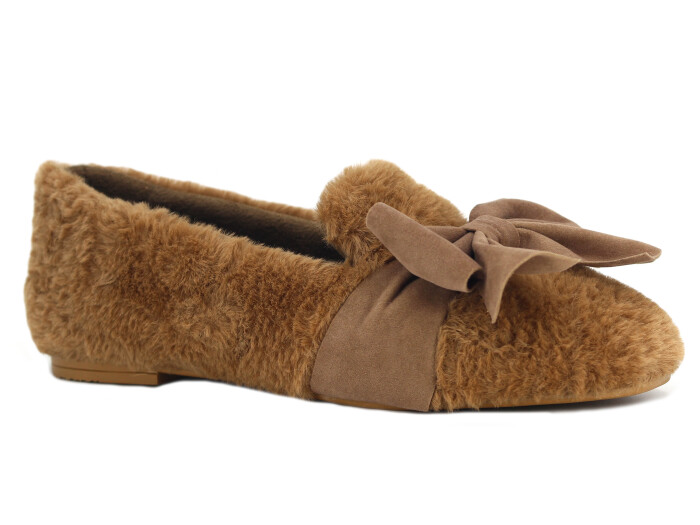 Motif Zenne 2025 Fiyoklu Peluş Ev Babet Ayakkabı Vizon - Motif