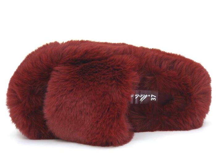 Motivo Zenne Peluşlu Açık Kışlık Ev Terliği Bordo - 2