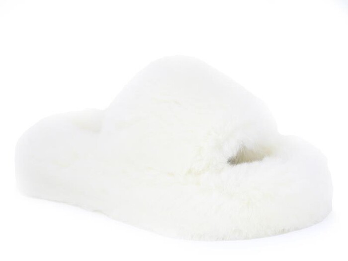 Motivo Zenne Peluşlu Açık Kışlık Ev Terliği Ekru - Motivo