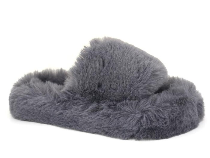 Motivo Zenne Peluşlu Açık Kışlık Ev Terliği Füme - Motivo