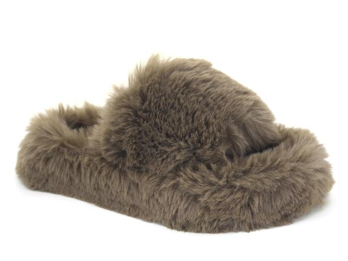 Motivo Zenne Peluşlu Açık Kışlık Ev Terliği Kül - 1