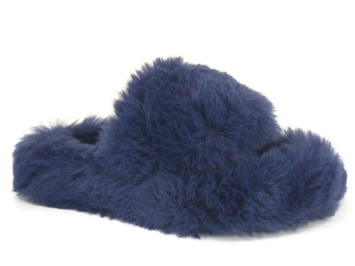 Motivo Zenne Peluşlu Açık Kışlık Ev Terliği Lacivert - Motivo