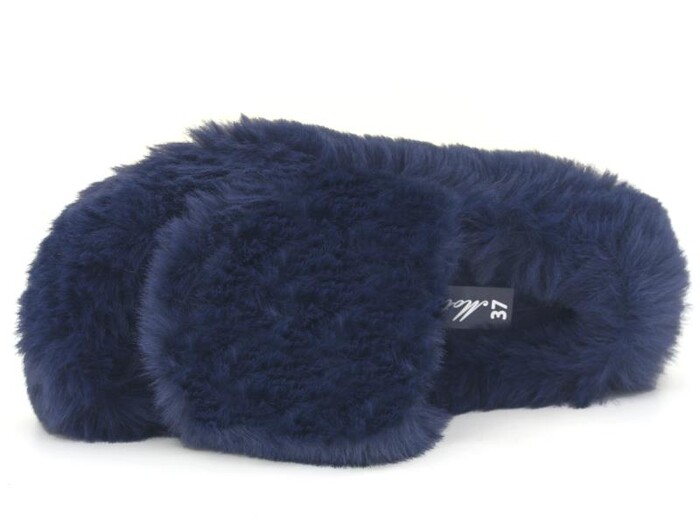 Motivo Zenne Peluşlu Açık Kışlık Ev Terliği Lacivert - Motivo (1)