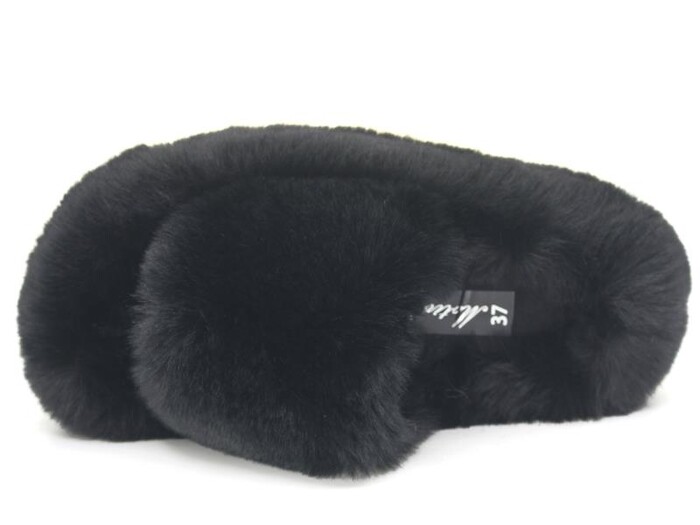 Motivo Zenne Peluşlu Açık Kışlık Ev Terliği Siyah - Motivo (1)