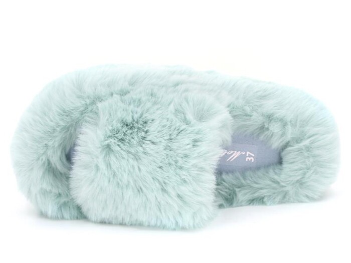 Motivo Zenne Peluşlu Açık Kışlık Ev Terliği Su Yeşili - 2