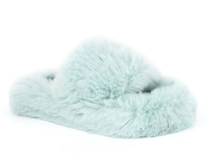 Motivo Zenne Peluşlu Açık Kışlık Ev Terliği Su Yeşili - Motivo