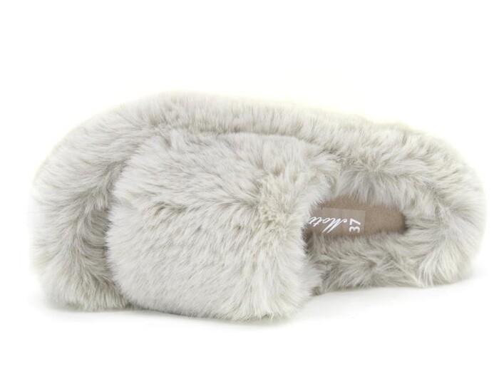 Motivo Zenne Peluşlu Açık Kışlık Ev Terliği Taş - Motivo (1)