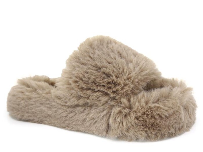 Motivo Zenne Peluşlu Açık Kışlık Ev Terliği Vizon - 1