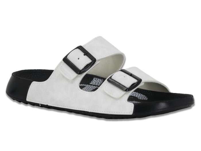 Mulex Merdane 50651 Monta Spor Taban Çift Toka Günlük Terlik Beyaz - Mulex