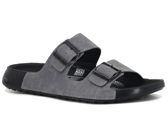 Mulex Merdane 50651 Monta Spor Taban Çift Toka Günlük Terlik Füme - Mulex