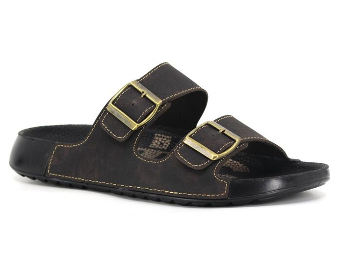 Mulex Merdane 50651 Monta Spor Taban Çift Toka Günlük Terlik Kahve - Mulex