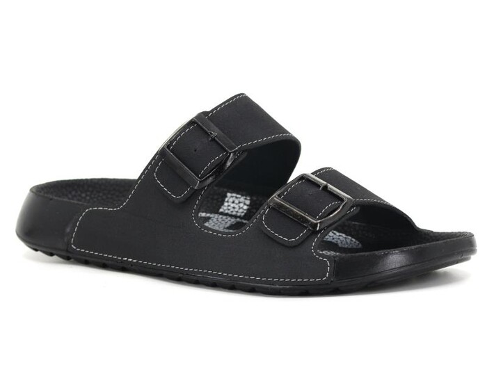 Mulex Merdane 50651 Monta Spor Taban Çift Toka Günlük Terlik Siyah - Mulex