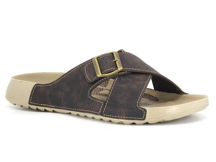 Mulex Merdane 50652 Monta Spor Taban Çapraz Tek Toka Günlük Terlik Kahve - Mulex