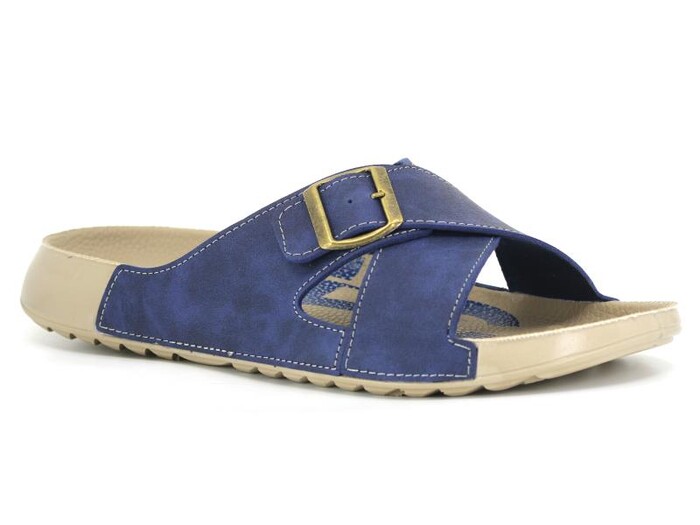 Mulex Merdane 50652 Monta Spor Taban Çapraz Tek Toka Günlük Terlik Lacivert - Mulex