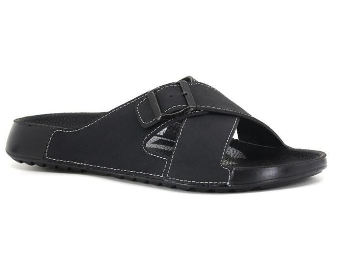 Mulex Merdane 50652 Monta Spor Taban Çapraz Tek Toka Günlük Terlik Siyah - Mulex