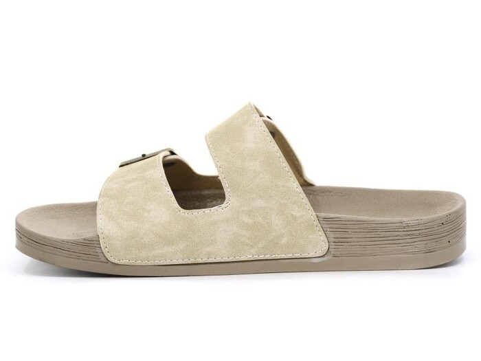 Mulex Merdane 50751 Çift Toka Bahama Şilte Monta Günlük Terlik Bej - Mulex (1)