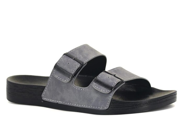 Mulex Merdane 50751 Çift Toka Bahama Şilte Monta Günlük Terlik Füme - Mulex